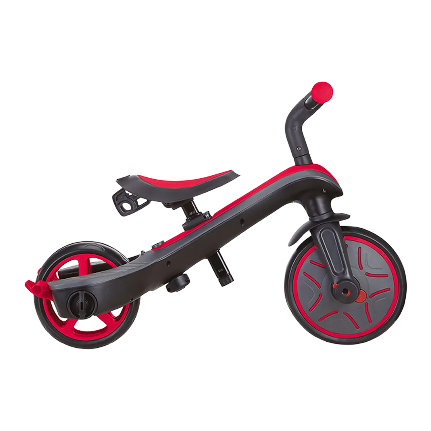 Globber Explorer Trike 4 in 1 im Laufrad-Modus, rot/schwarz