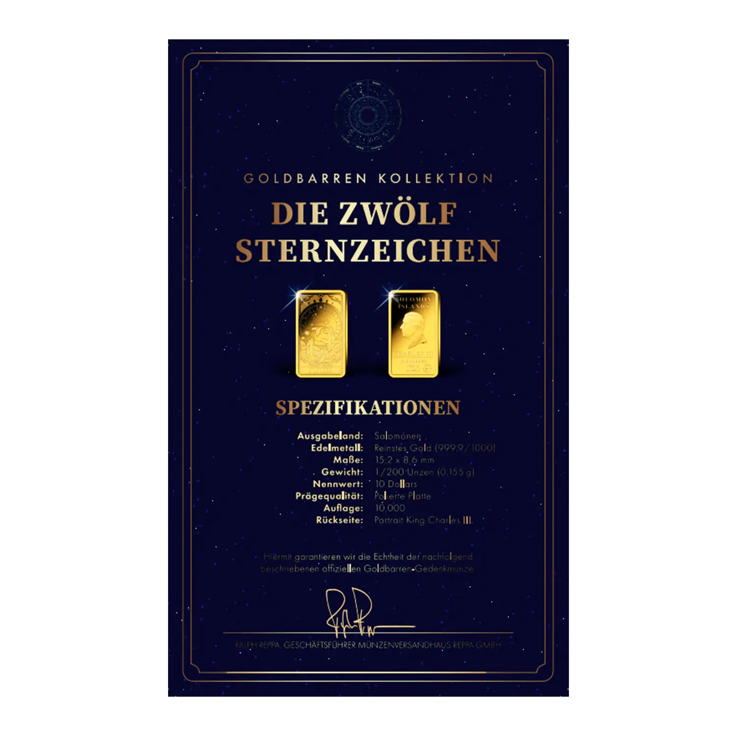 Goldbarren Sternzeichen Fische-perfektes Geschenk für Fische-Geborene.