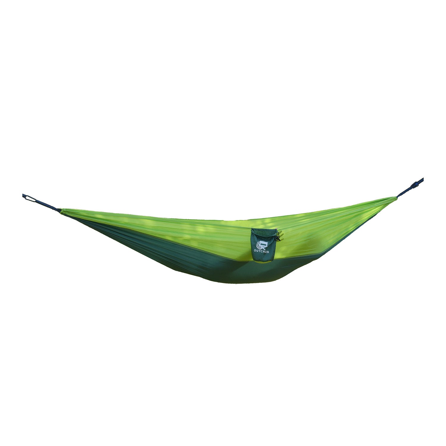 Hängematte Outdoor in Grün-Blau mit Tasche und Tragegurten, superleicht.