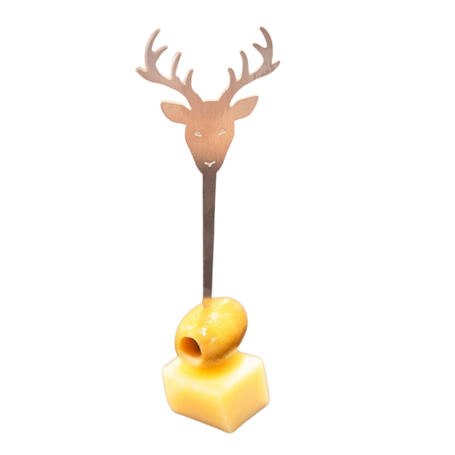 Häppchen Spießer "Wilder Spießer" hält Olive Käse - stilvolle Büfett-Deko.