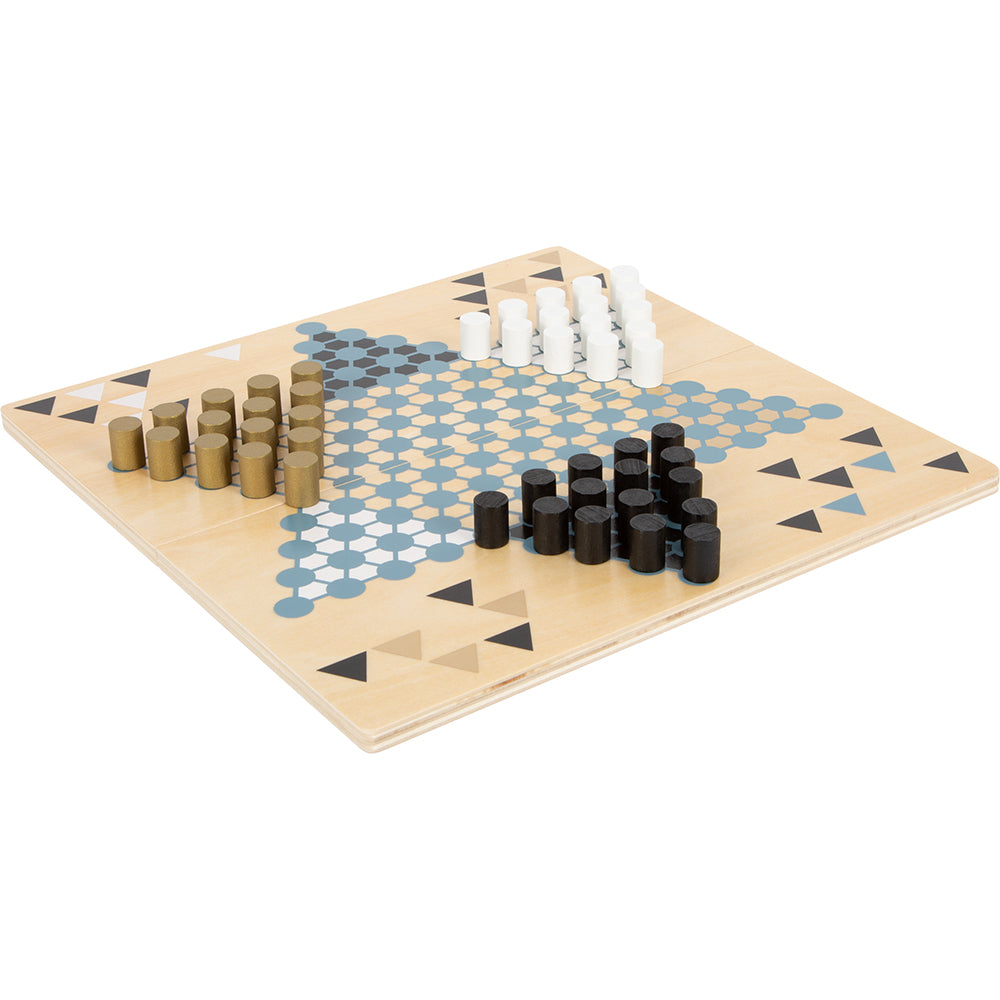 Barrikade und Halma Spiel aus Holz kaufen: Gold Edition Chinese Checkers Board.