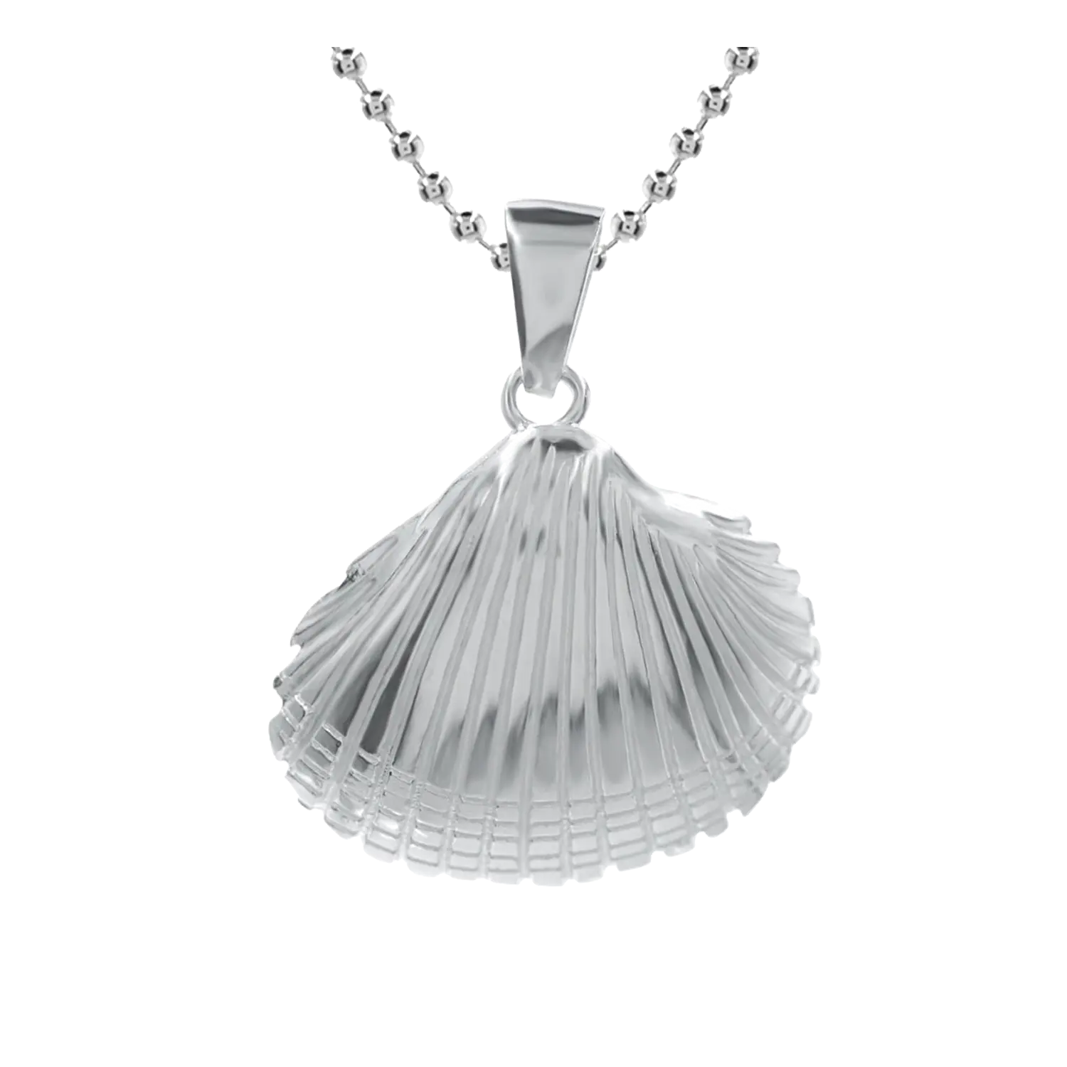 Kettenanhänger Herzmuschel mit Kugelkette aus 925 Sterling Silber von Nordlust.