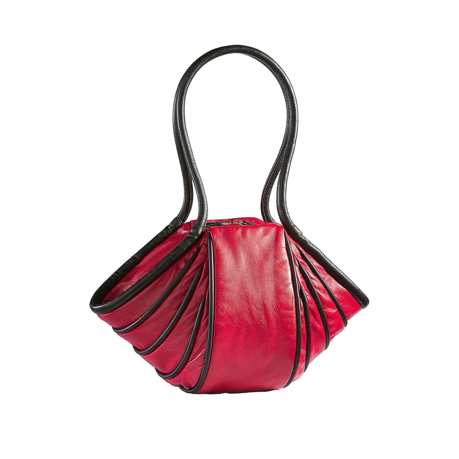 Kleine Handtasche in rot aus Leder