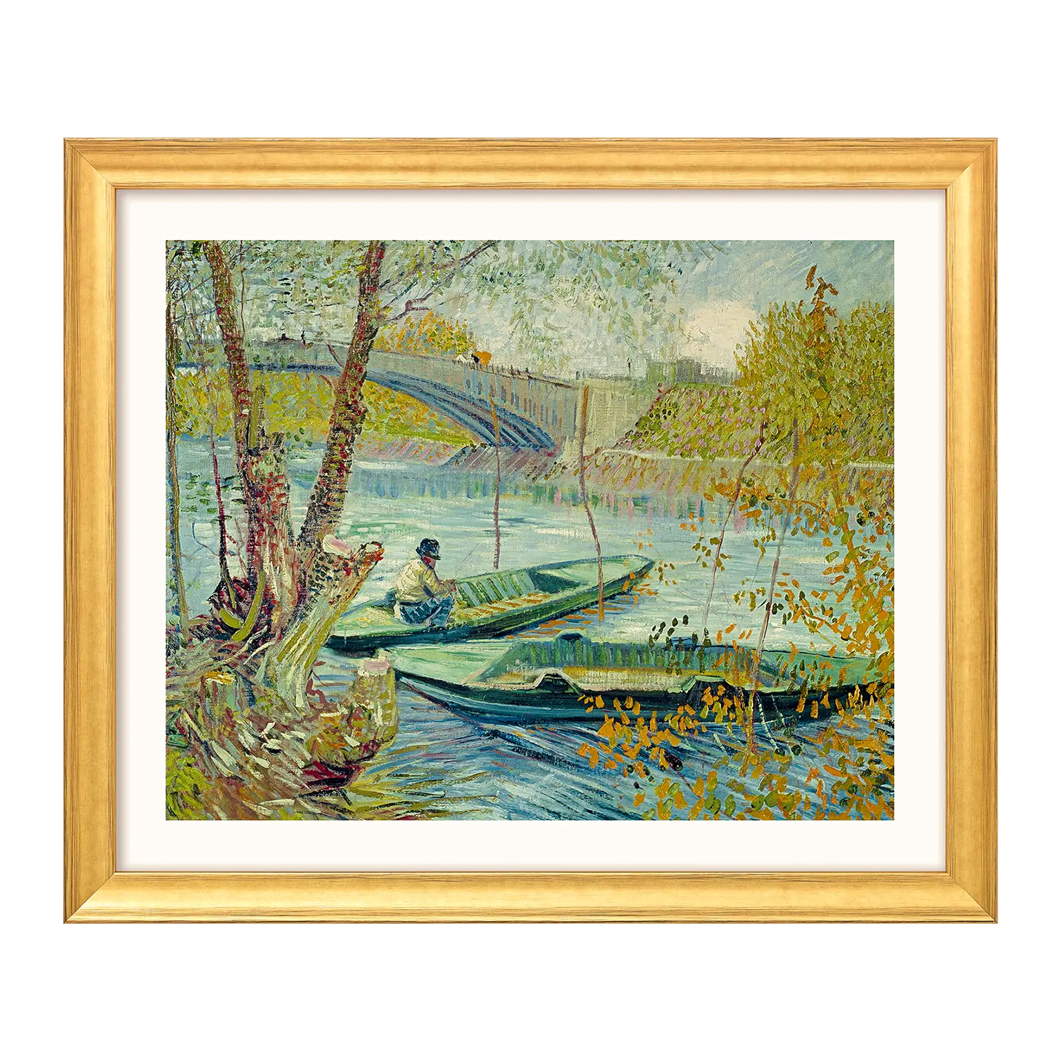 Kunstdruck: "Fischen im Frühling" 1887, inspiriert von van Gogh