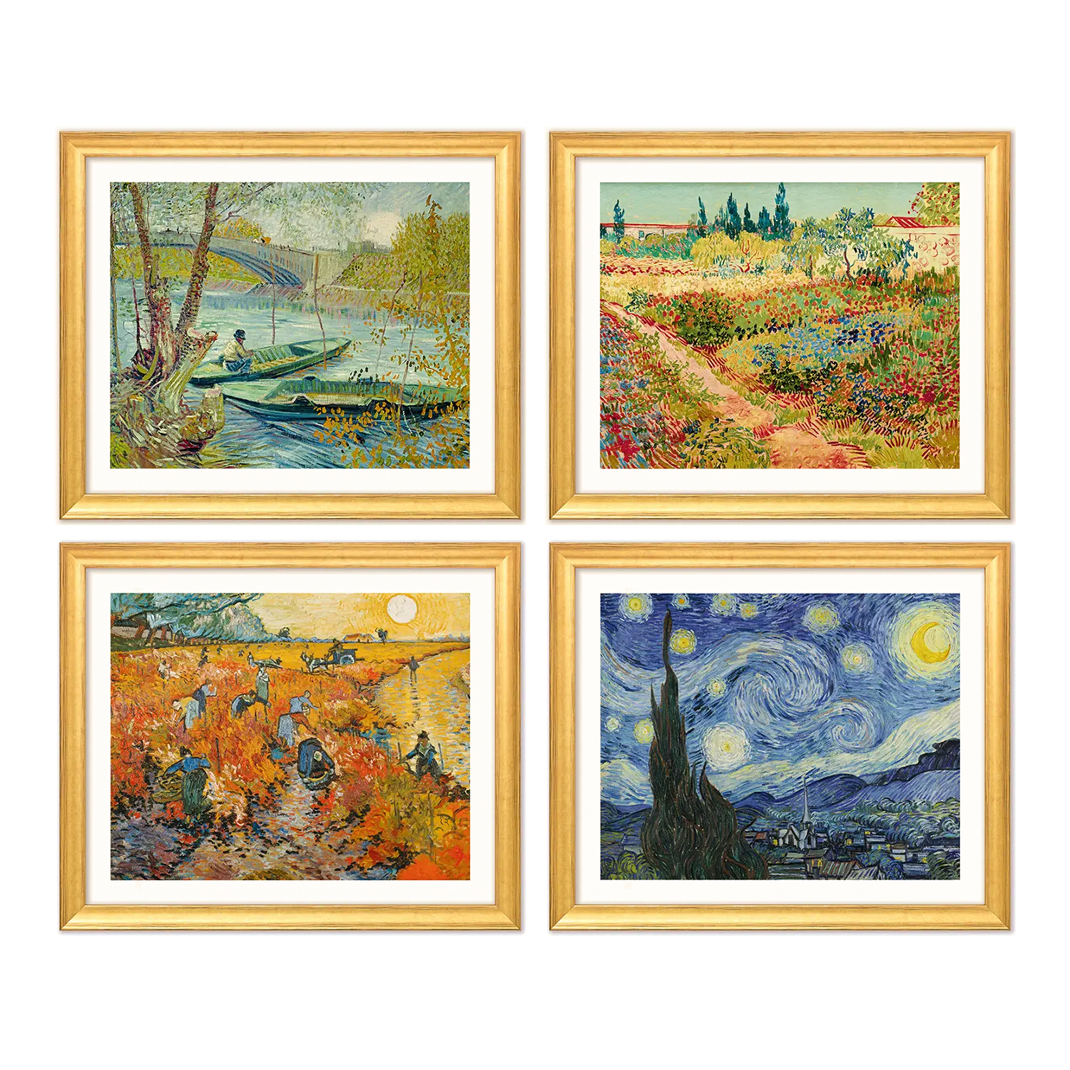 Vier Landschaftsbilder im Set, von Van Gogh