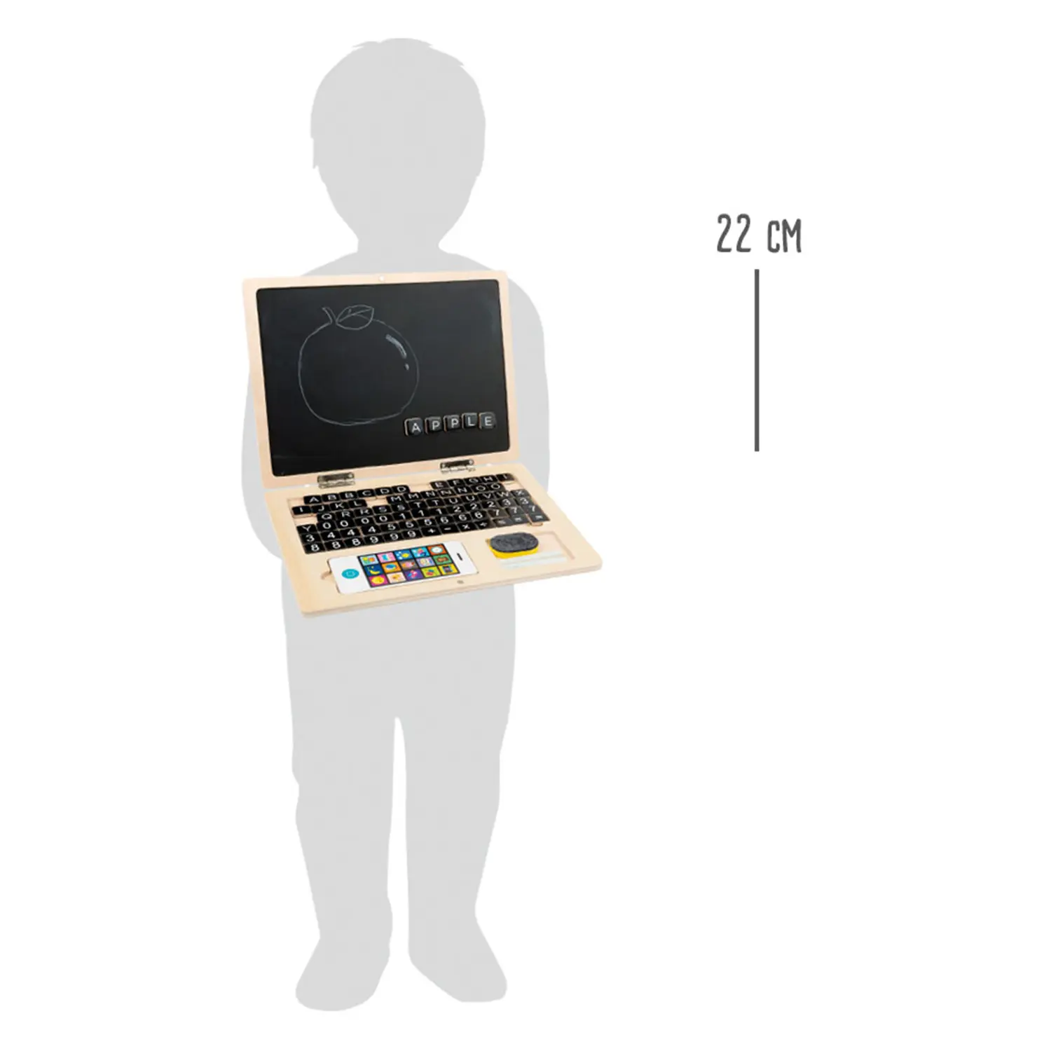 Ein Laptop aus Holz für Kinder