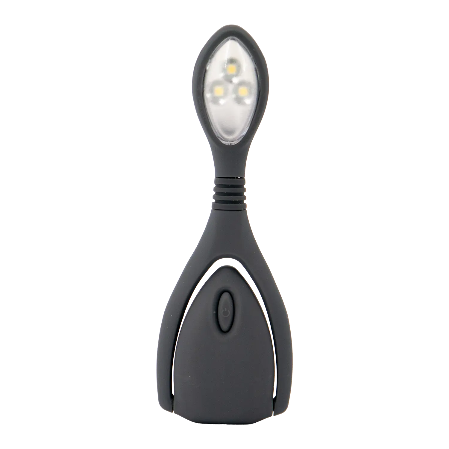 Leselampe zum Klemmen, schwarzes LED-Licht mit Akku und ovalem Kopf.