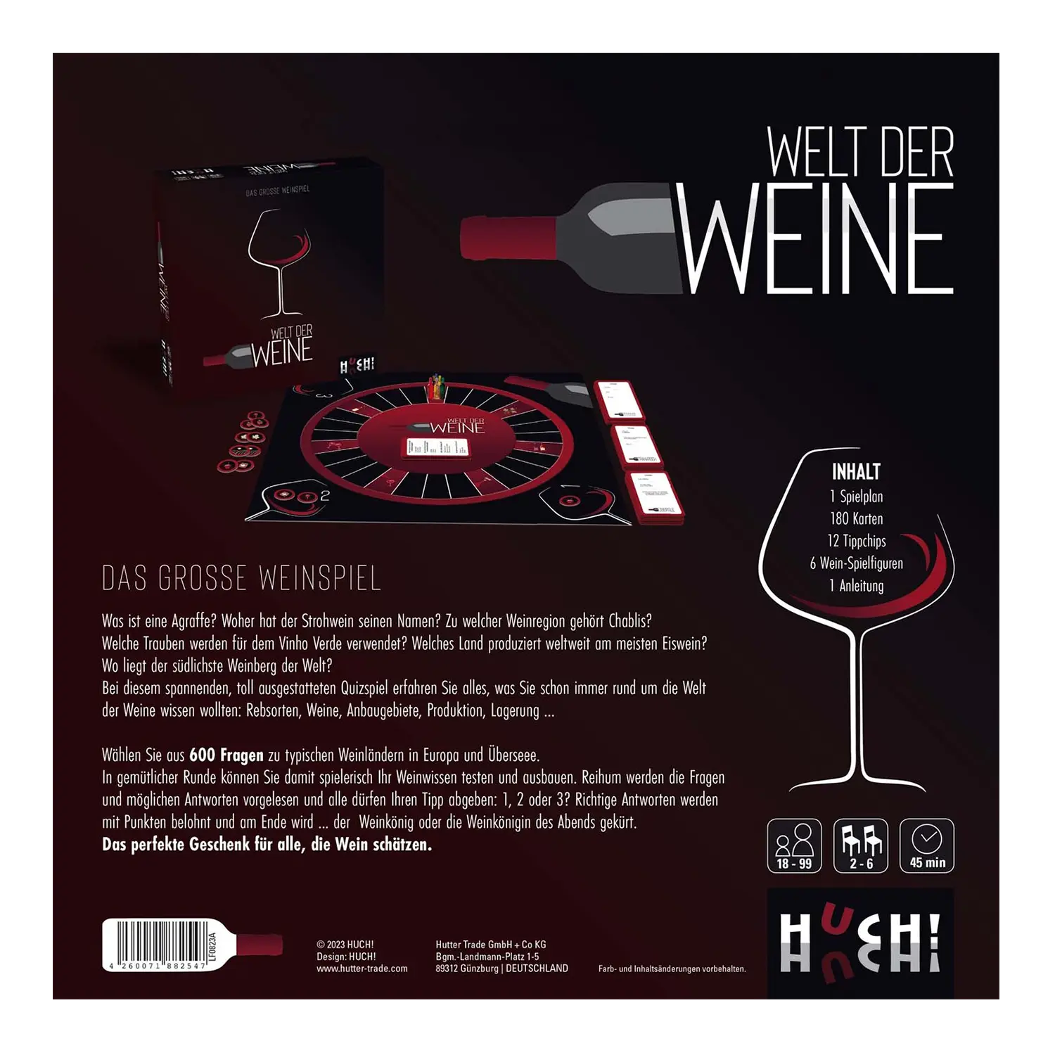 Welt der Weine ist ein Brettspielset mit responsivem Design.
