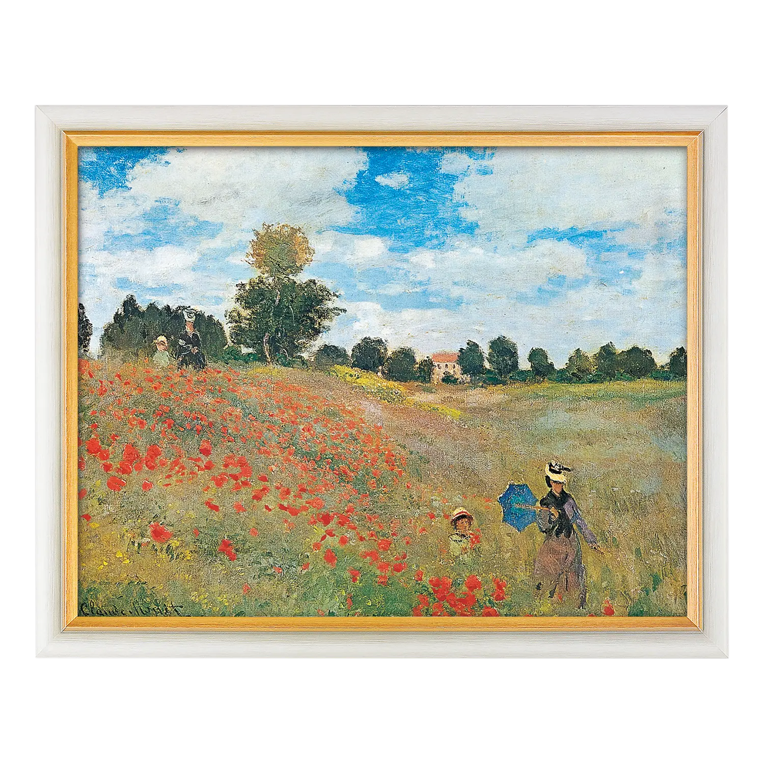 Bild 'Les coquelicots à Argenteuil (Das Mohnfeld bei Argenteuil)' (1873) gerahmt