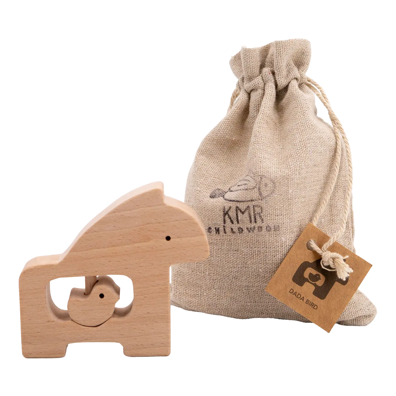 Natürliche Baby Holzrassel  mit Verpackung