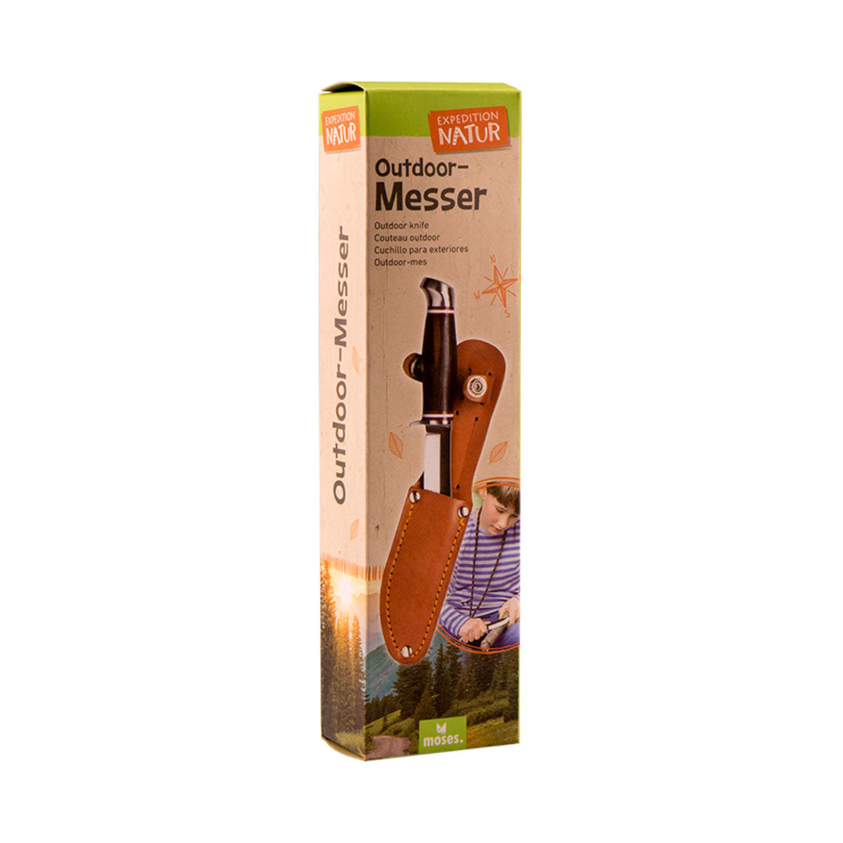 „Outdoor Messer – Expedition Natur“ mit Lederscheide
