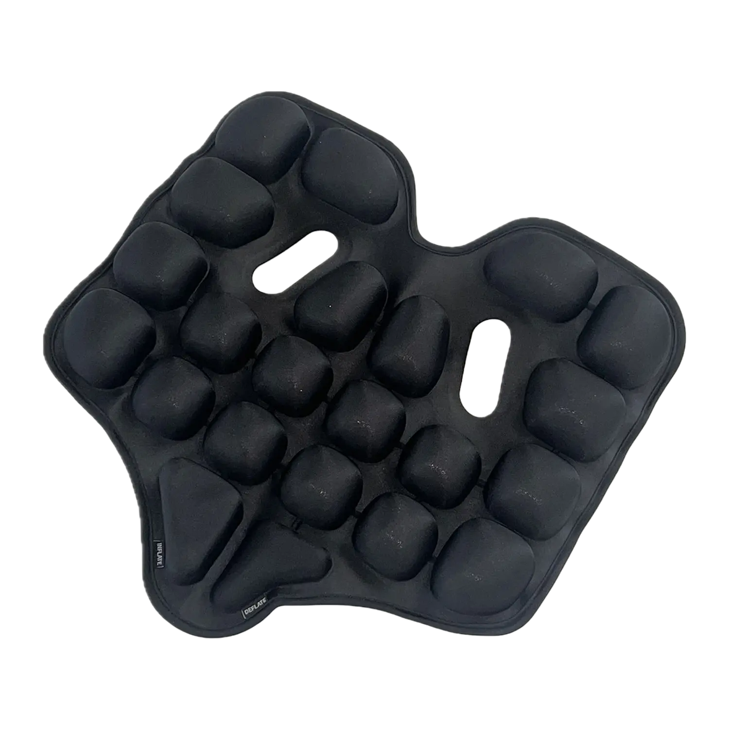 SoftAirSeatPro Sitzkissen: Schwarzes ergonomisches Sitzkissen mit Noppen.