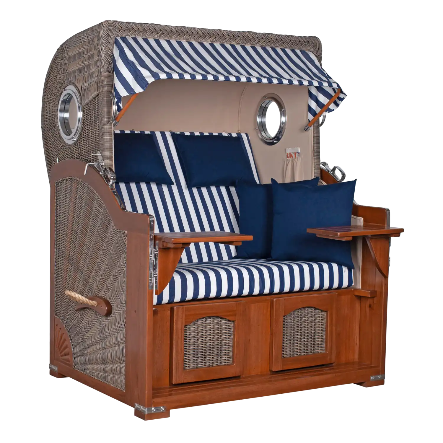 Strandkorb DÜNE Dessin 518 mit zwei Ablageflächen