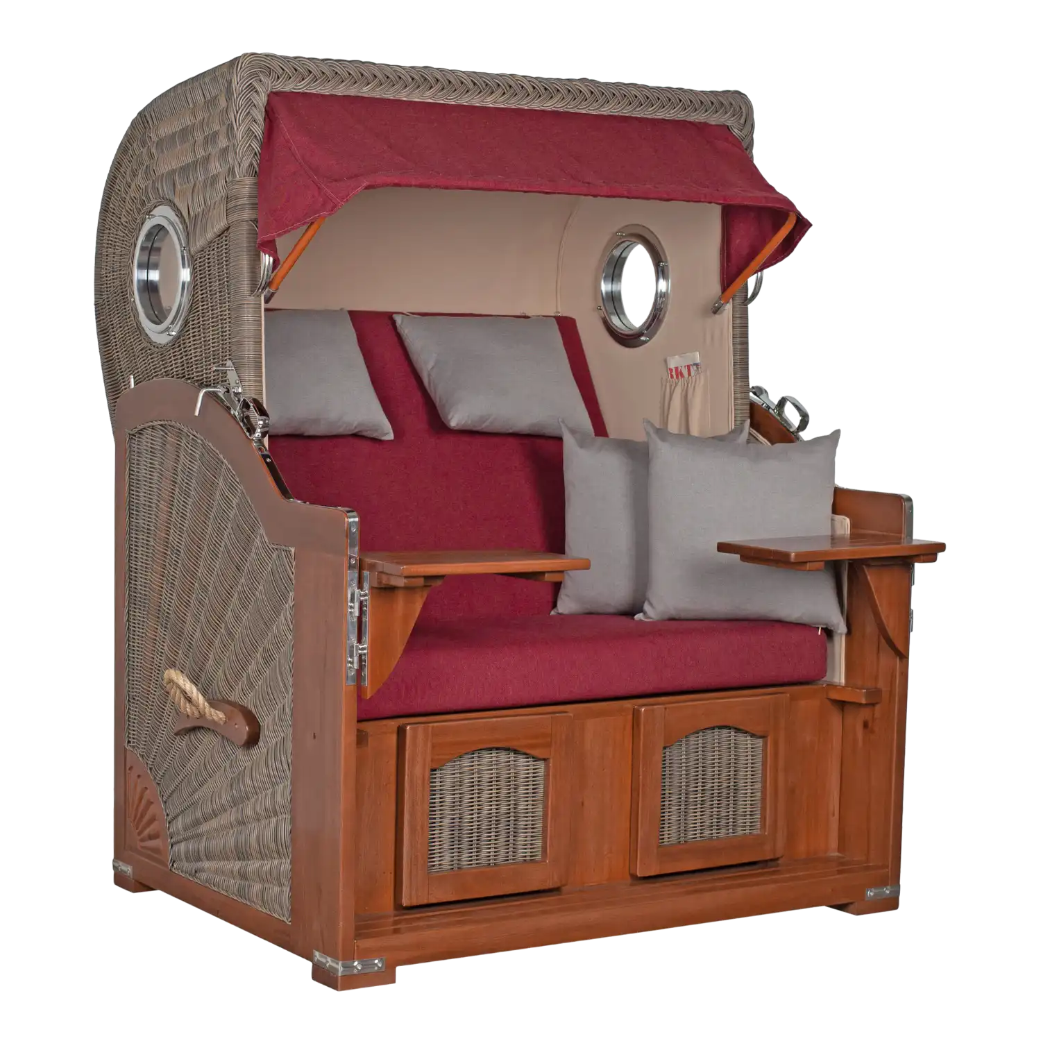 Strandkorb DÜNE Dessin 594 mit zwei Tischen