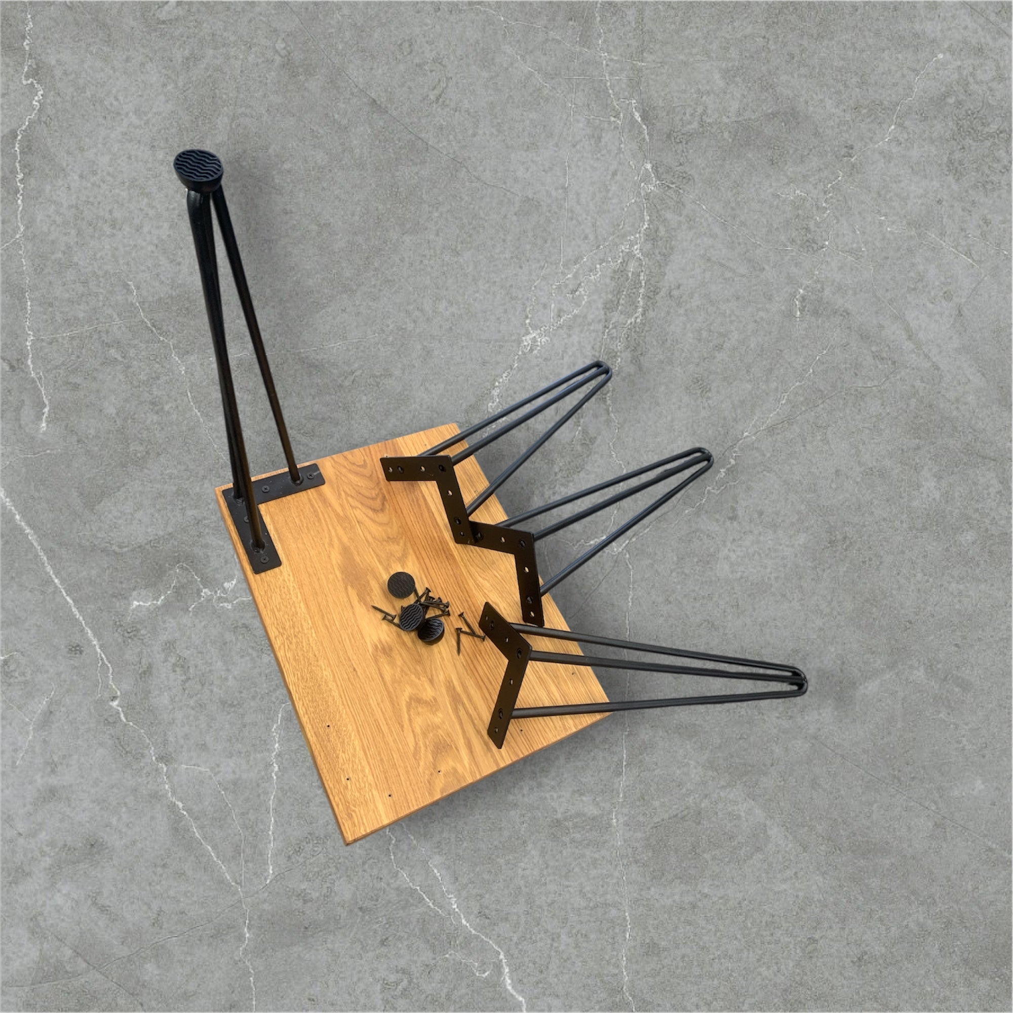 Hocker halb zusammengebaut von oben