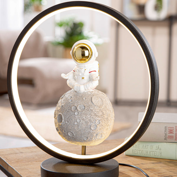 LED-Tischleuchte rund Astronaut &quot;Juno&quot; - Weiß/Grau - Bild 2