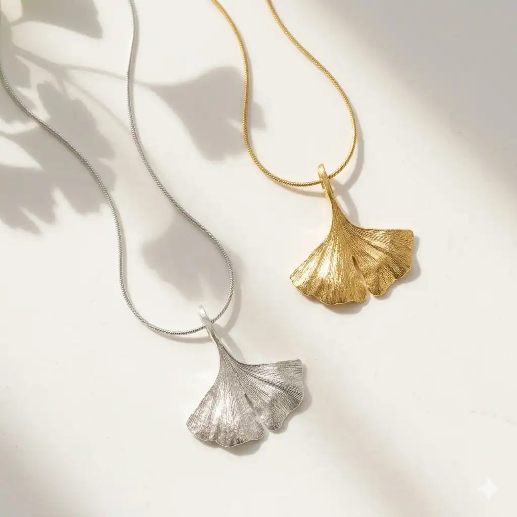 Ginkgo-Collier in 925er-Sterlingsilber