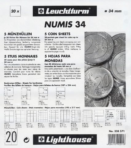 Numis Münzhüllen 34, 5er -Packung - Bild 2