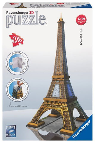 Ravensburger 3D Puzzle 12556 - Eiffelturm - 216 Teile - Das UNESCO Weltkultur Erbe zum selber Puzzeln ab 10 Jahren - Bild 1