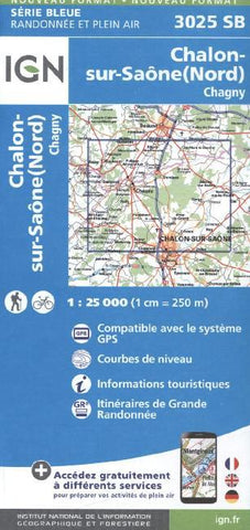 IGN Karte, Serie Bleue Chalon sur Saône (Nord), Chagny - Bild 1