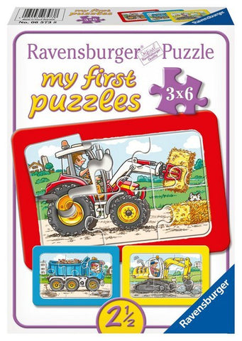 Ravensburger Kinderpuzzle - 06573 Bagger, Traktor und Kipplader - my first puzzle mit 3x6 Teilen - Puzzle für Kinder ab 2,5 Jahren - Bild 1