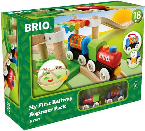BRIO World 33727 Mein erstes BRIO Bahn Spiel Set - Zug mit Waggon, Schienen & Hängebrücke für Kleinkinder - BRIO Einsteiger-Set empfohlen ab 18 Monaten - Bild 1