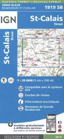 IGN Karte, Serie Bleue Top 25 St. Calais Droué - Bild 1