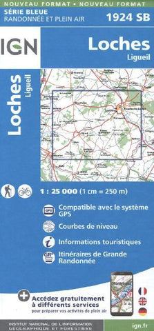 IGN Karte, Serie Bleue Top 25 Loches Ligueil - Bild 1