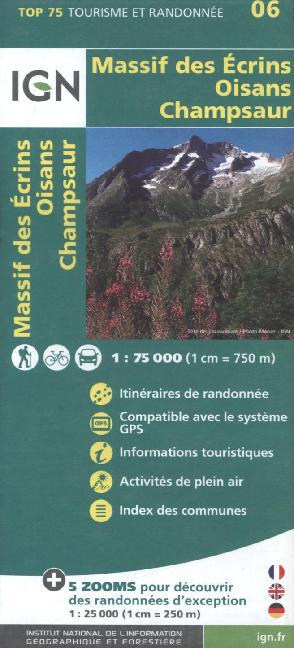 IGN Karte, Tourisme et Randonnée Massif des Ecrins,Oisans, Champsaur - Bild 1