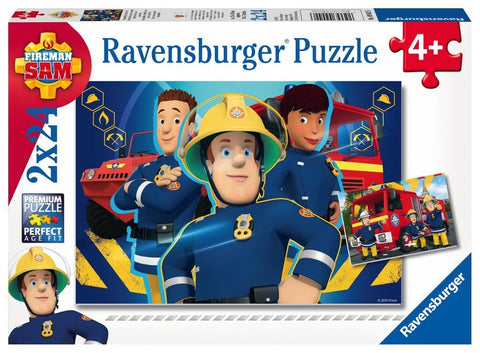 Ravensburger Kinderpuzzle - 09042 Sam hilft dir in der Not - Puzzle für Kinder ab 4 Jahren, Feuerwehrmann Sam Puzzle mit 2x24 Teilen - Bild 1