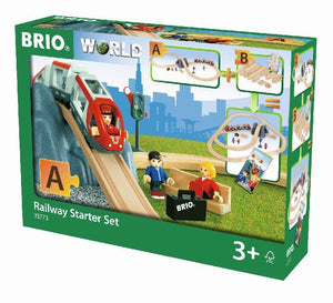 BRIO World 33773 Eisenbahn Starter Set A - Die ideale erste Holzeisenbahn mit Tunnel und Figuren - Kleinkinderspielzeug empfohlen ab 3 Jahren - Bild 1