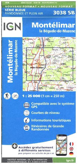IGN Karte, Serie Bleue Montélimar. la Bégude-de-Mazenc - Bild 1