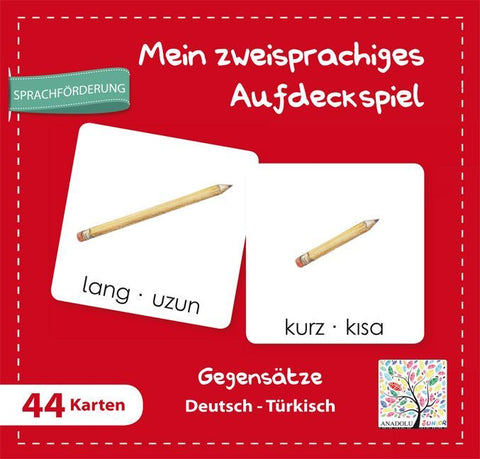 Mein zweisprachiges Aufdeckspiel, Gegensätze Deutsch-Türkisch (Kinderspiel) - Bild 1