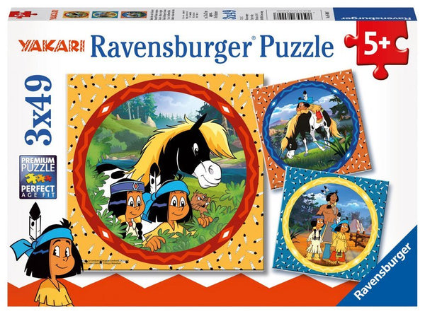 Ravensburger Kinderpuzzle - 08000 Yakari, der tapfere Indianer - Yakari-Puzzle für Kinder ab 5 Jahren, mit 3x49 Teilen - Bild 1