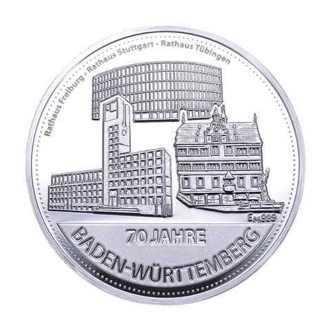 70 Jahre Baden-Württemberg Silber, Motiv 1 Rathäuser