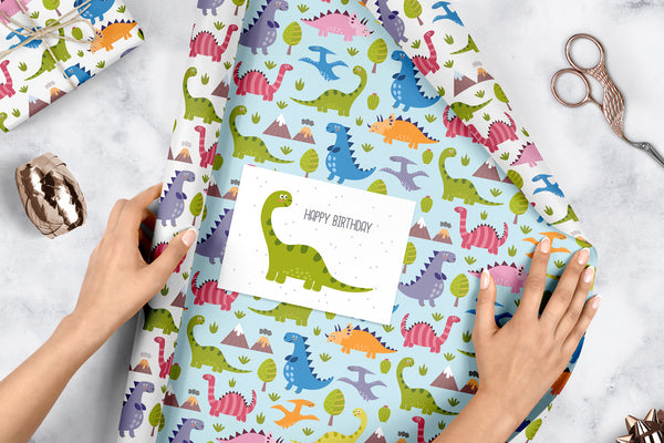 Geschenkpapier-Set für Kinder: Dinosaurier - Bild 2
