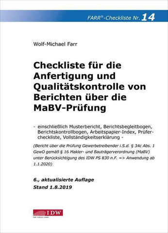 Farr, Checkliste 14 (Berichte MaBV-Prüfung), 6.A. - Bild 1