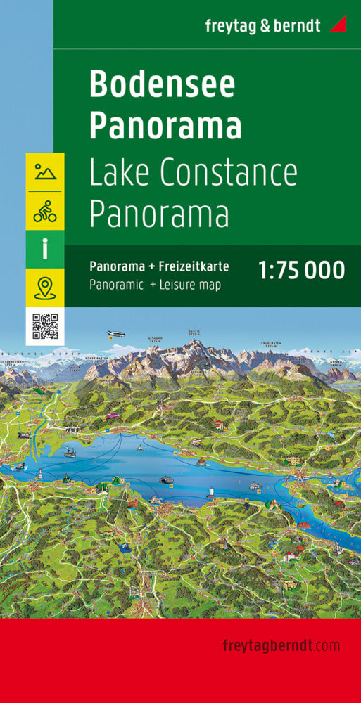 Freytag & Berndt Auto + Freizeitkarte Bodensee, Panoramakarte 1:75.000. Panorama Lake Constance - Bild 1