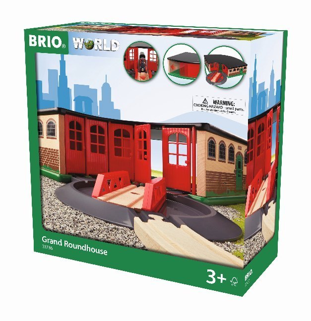 BRIO World 33736 Großer Ringlokschuppen mit Drehscheibe - Zubehör für die BRIO Holzeisenbahn - Kleinkinderspielzeug empfohlen ab 3 Jahren - Bild 1