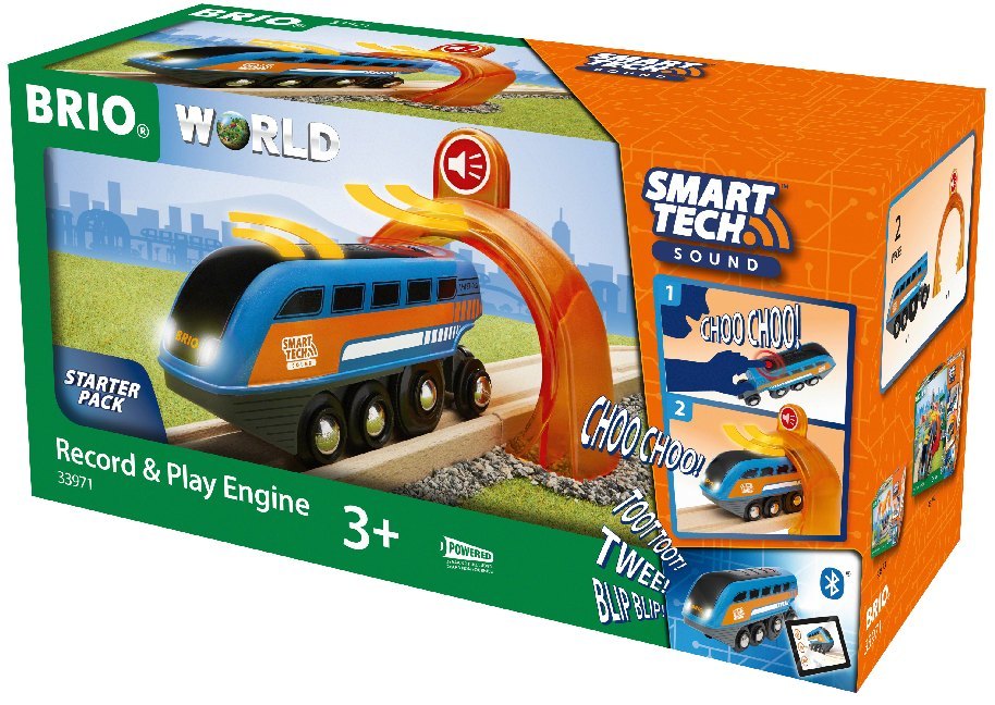 BRIO World 33971 Smart Tech Sound Lok mit Aufnahmefunktion - Elektrischer Zug mit Tunnel - Interaktives Spielzeug empfohlen ab 3 Jahren - Bild 1