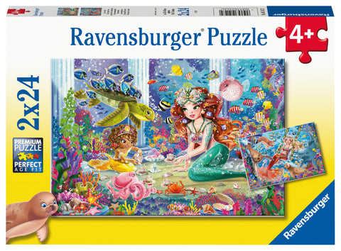 Ravensburger Kinderpuzzle - 05147 Zauberhafte Meerjungfrauen - Puzzle für Kinder ab 4 Jahren, mit 2x24 Teilen - Bild 1