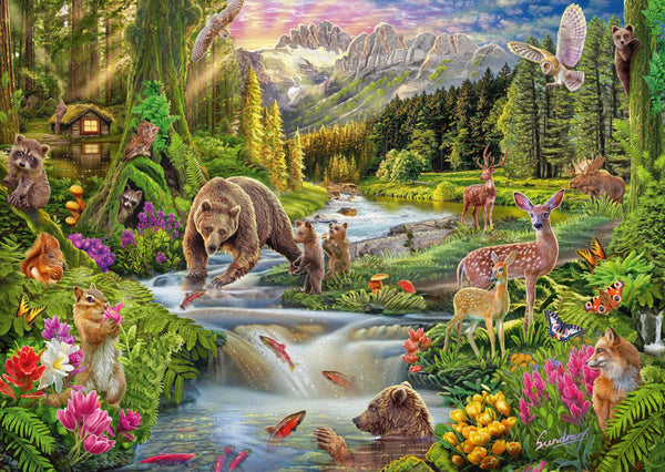 Wildtiere am Waldesrand (Puzzle) - Bild 2