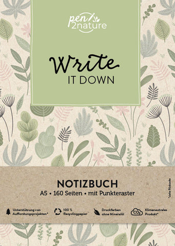 Write It Down - Nachhaltiges Notizbuch in A5 mit wunderschönem Cover - Bild 1