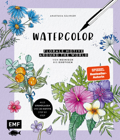 Watercolor  - Florale Motive around the world: von heimisch bis exotisch - Bild 1